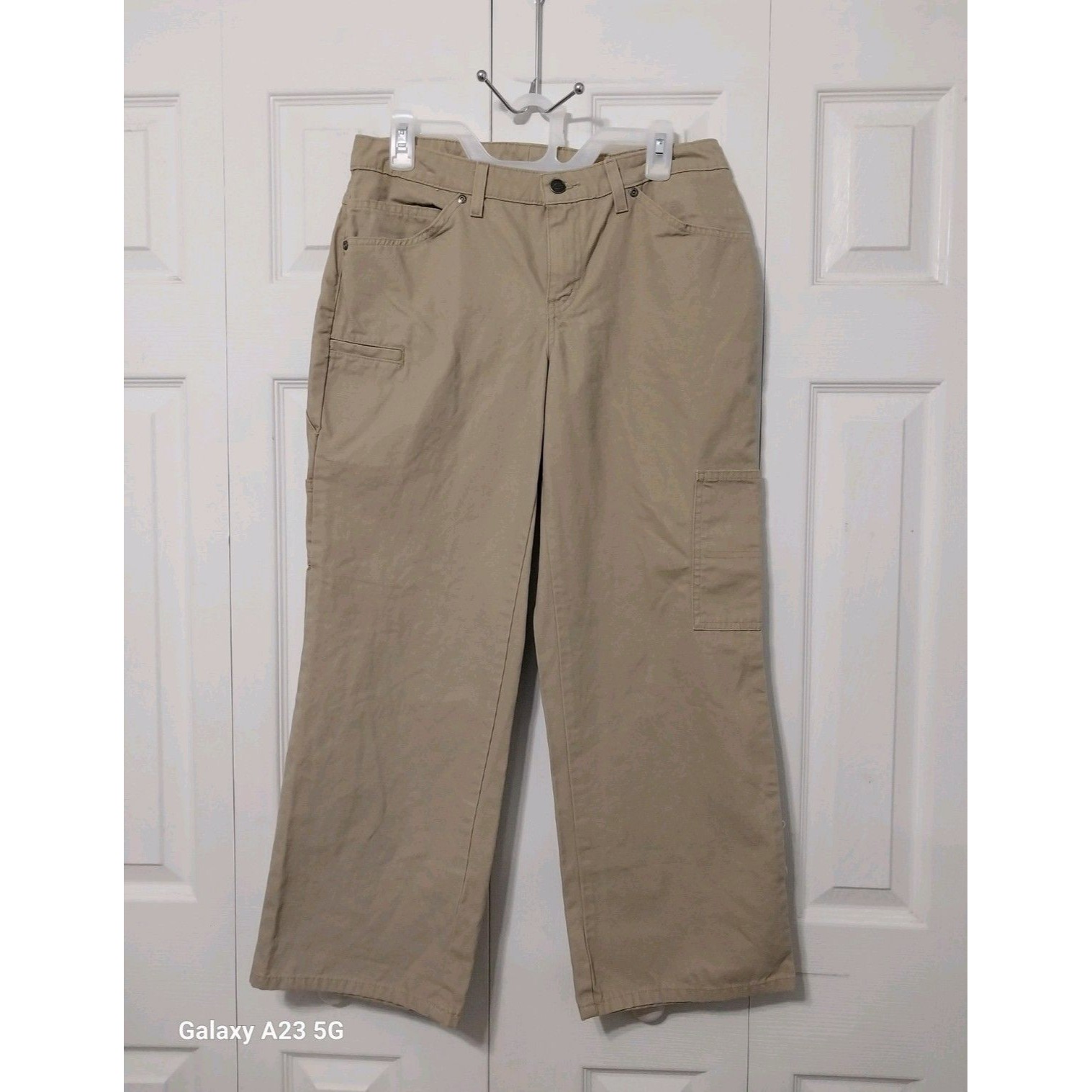 Dickies Women's Carpenter Pants Wide Leg Low Rise Tan Work Wear Outdoors Size 8p
